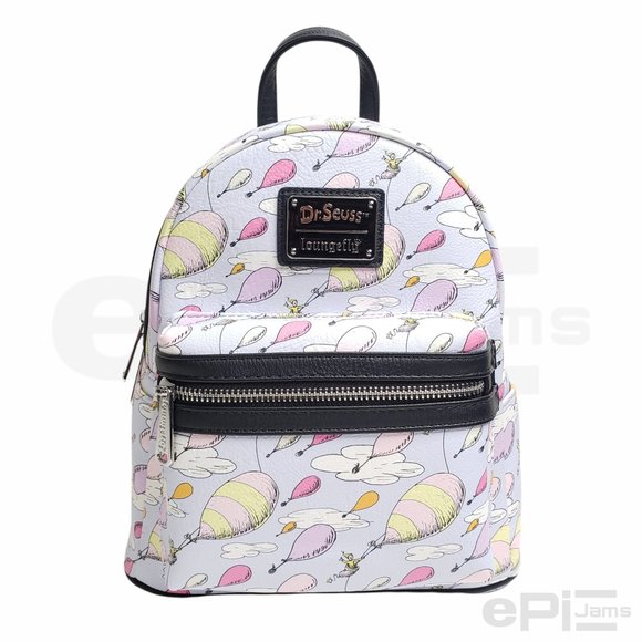 Loungefly Dr. Seuss Oh The Places You'll Go All Over Print Mini Backpack New
